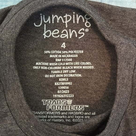 Jumping Beans Black Transformers Long Sleeve Tee Size 4 - Picture 3 of 4